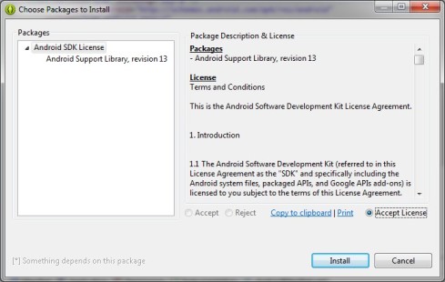 Installing Support Library